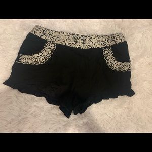 Francescas Black Flowy Shorts